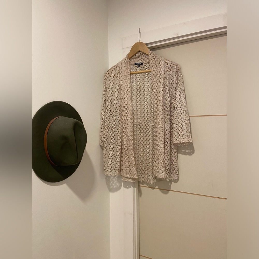 Open cardigan with waterfall front. Size small